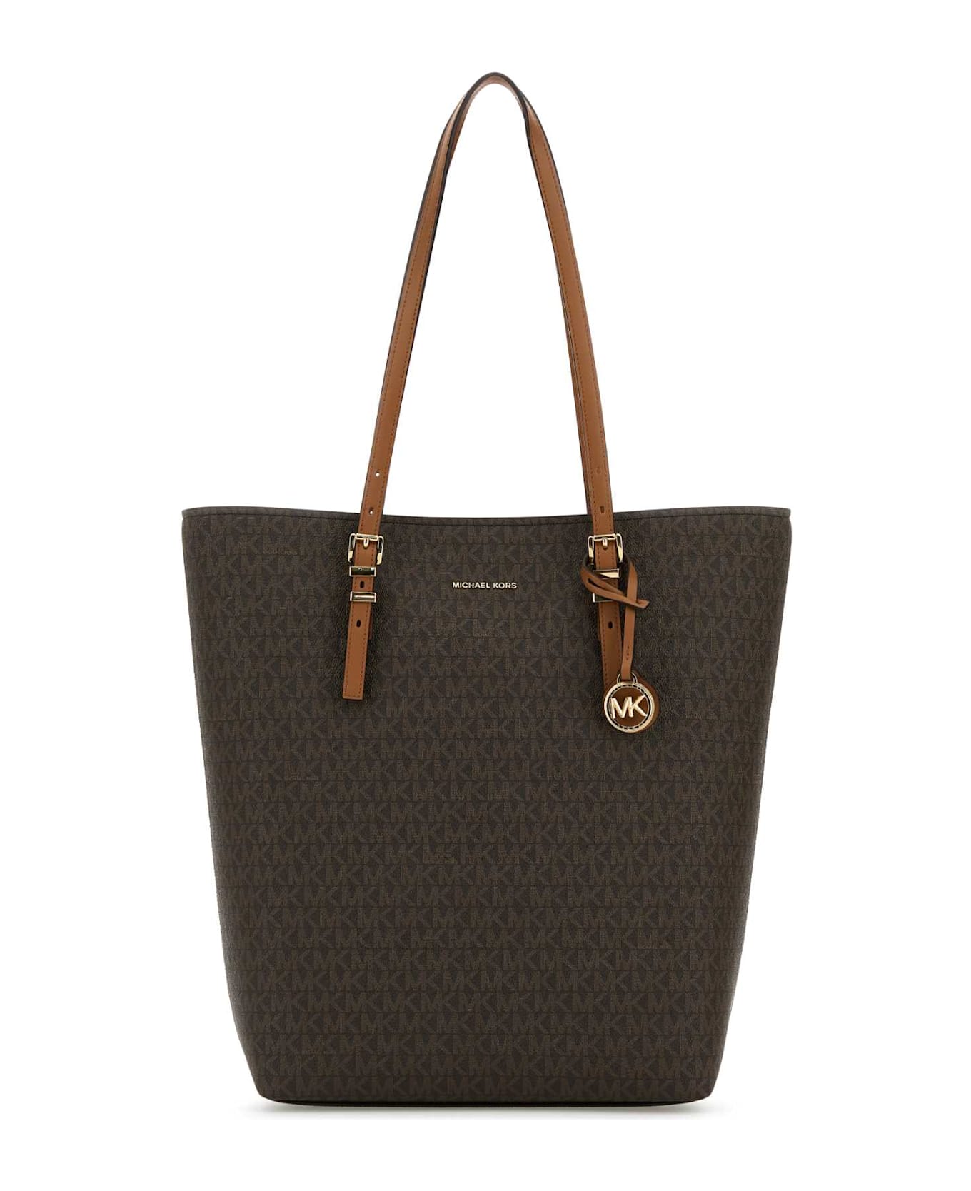 Michael Kors Printed Canvas Large Quinn Shopping Bag - BRNACORN