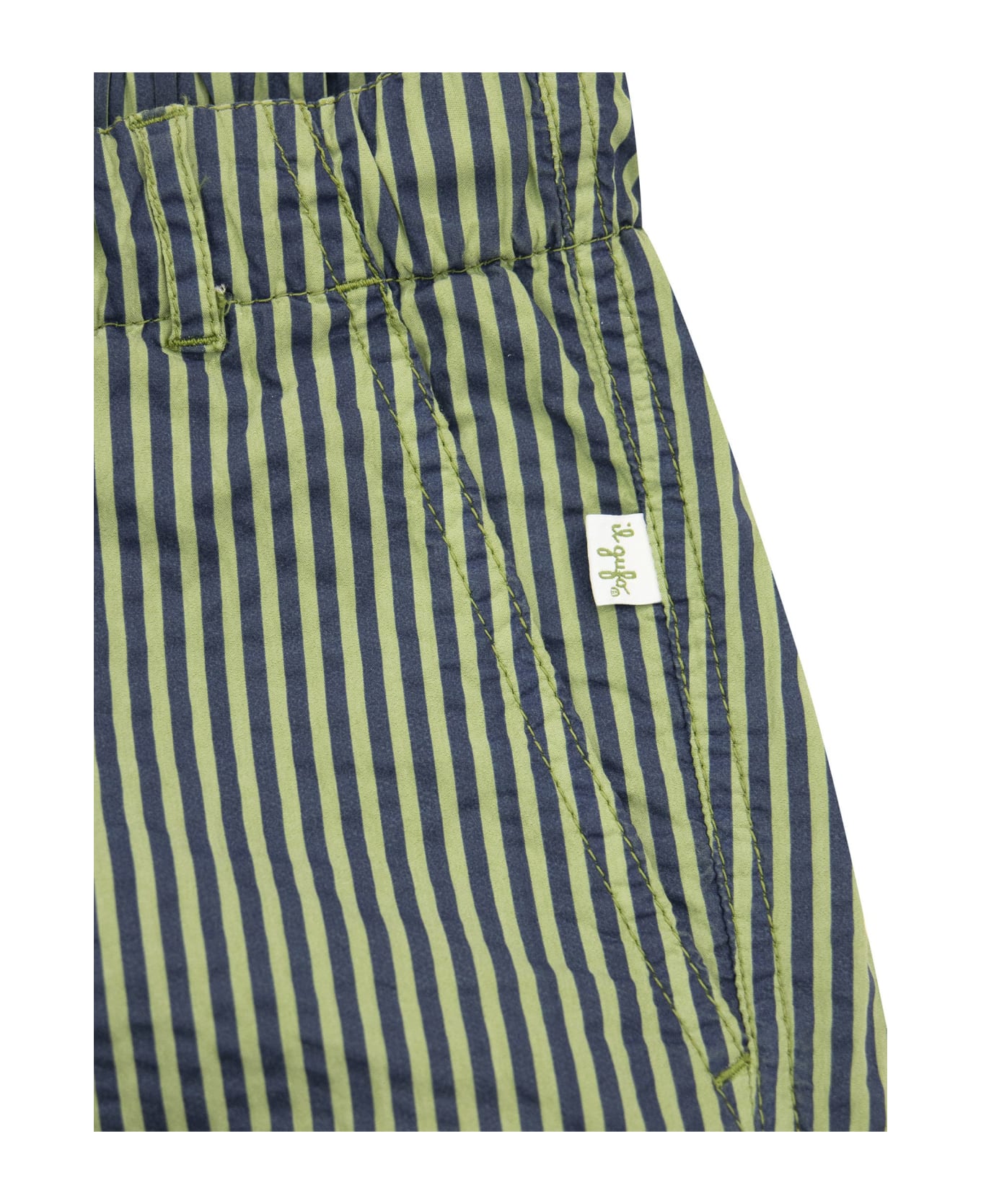Il Gufo Striped Seerscuker Trousers - Green
