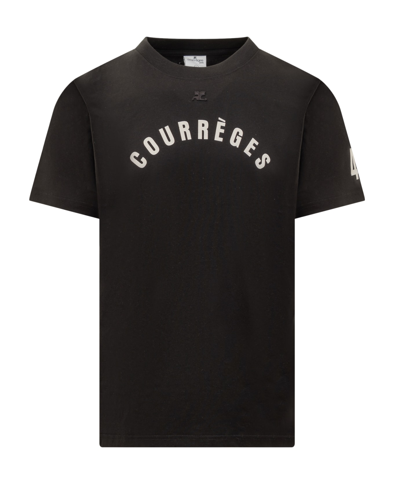 Courrèges T-shirt With Logo - BLACK