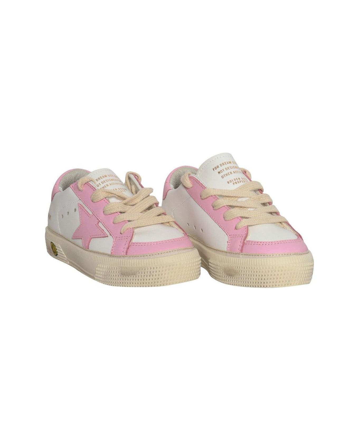 Golden Goose Young May Star Patch Sneakers - Bianco/rosa