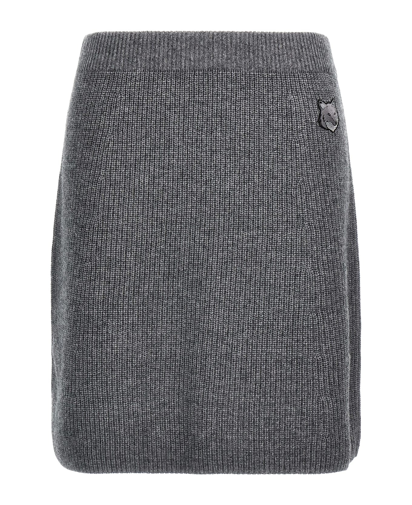 Maison Kitsuné 'bold Fox Head' Skirt - Gray