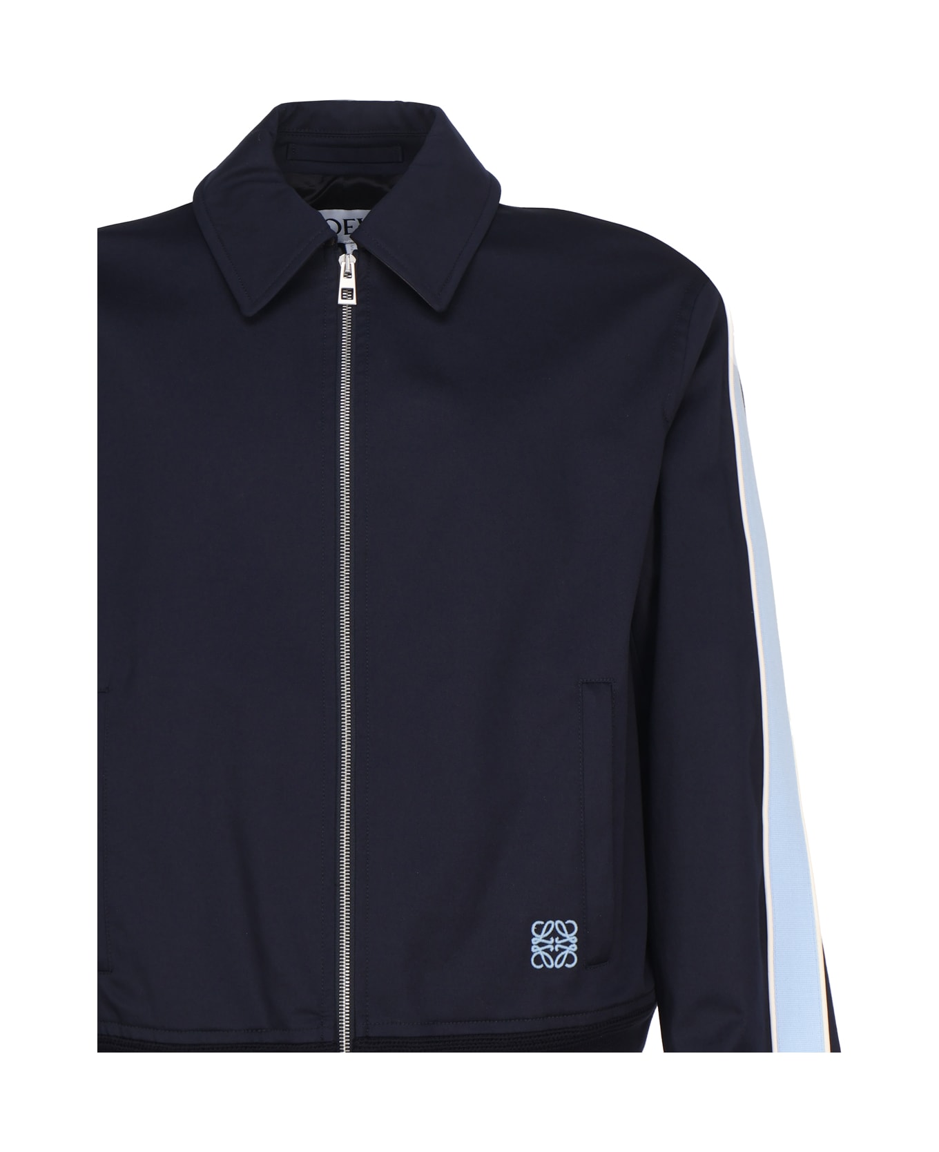 Loewe Jacket With Zip And Side Band - Blue