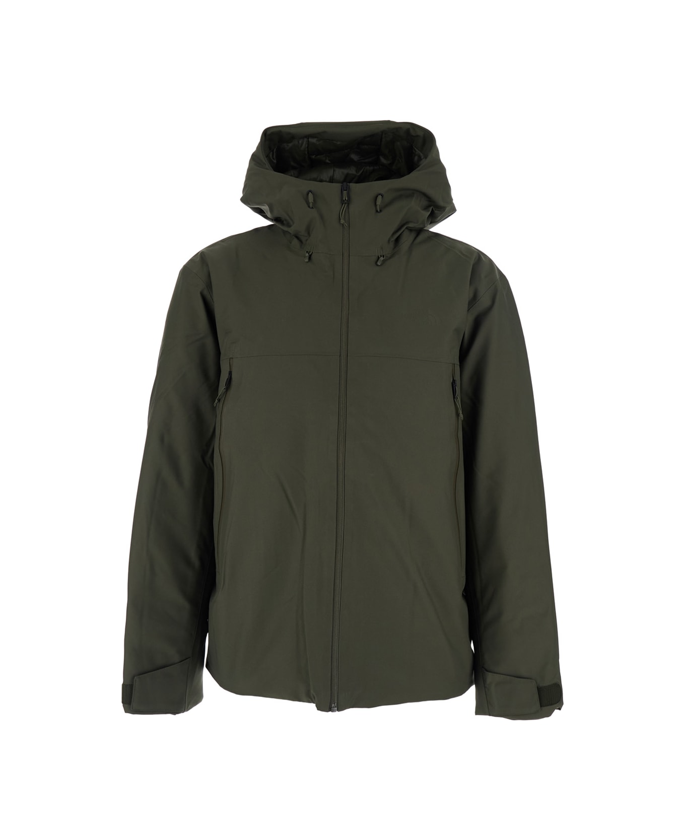 The North Face Green Jacket With Drawstring Hood In Tech Fabric Man - Green
