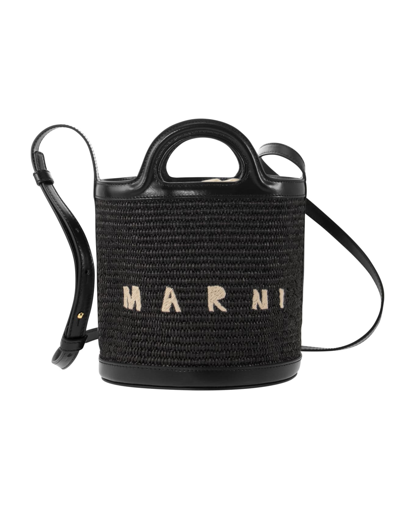 Marni Small Bucket Bag 'tropicalia' - Black ショルダーバッグ