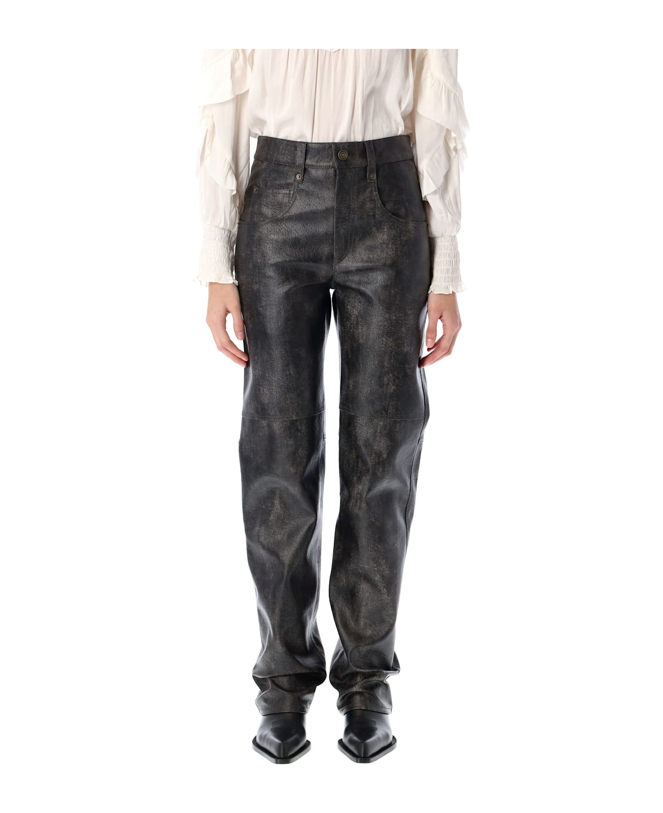Marant Étoile Coralea Faux Leather Pants - FADED BLACK