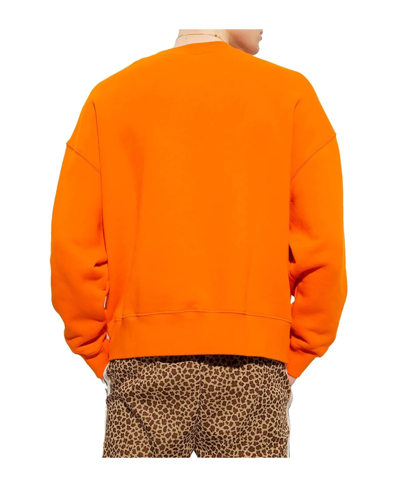 Palm Angels Cotton Logo Sweatshirt - Orange