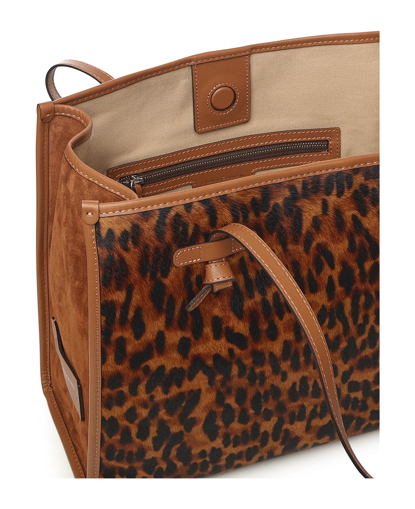 Gianni Chiarini Marcella Printed Leather Tote Bag - Beige