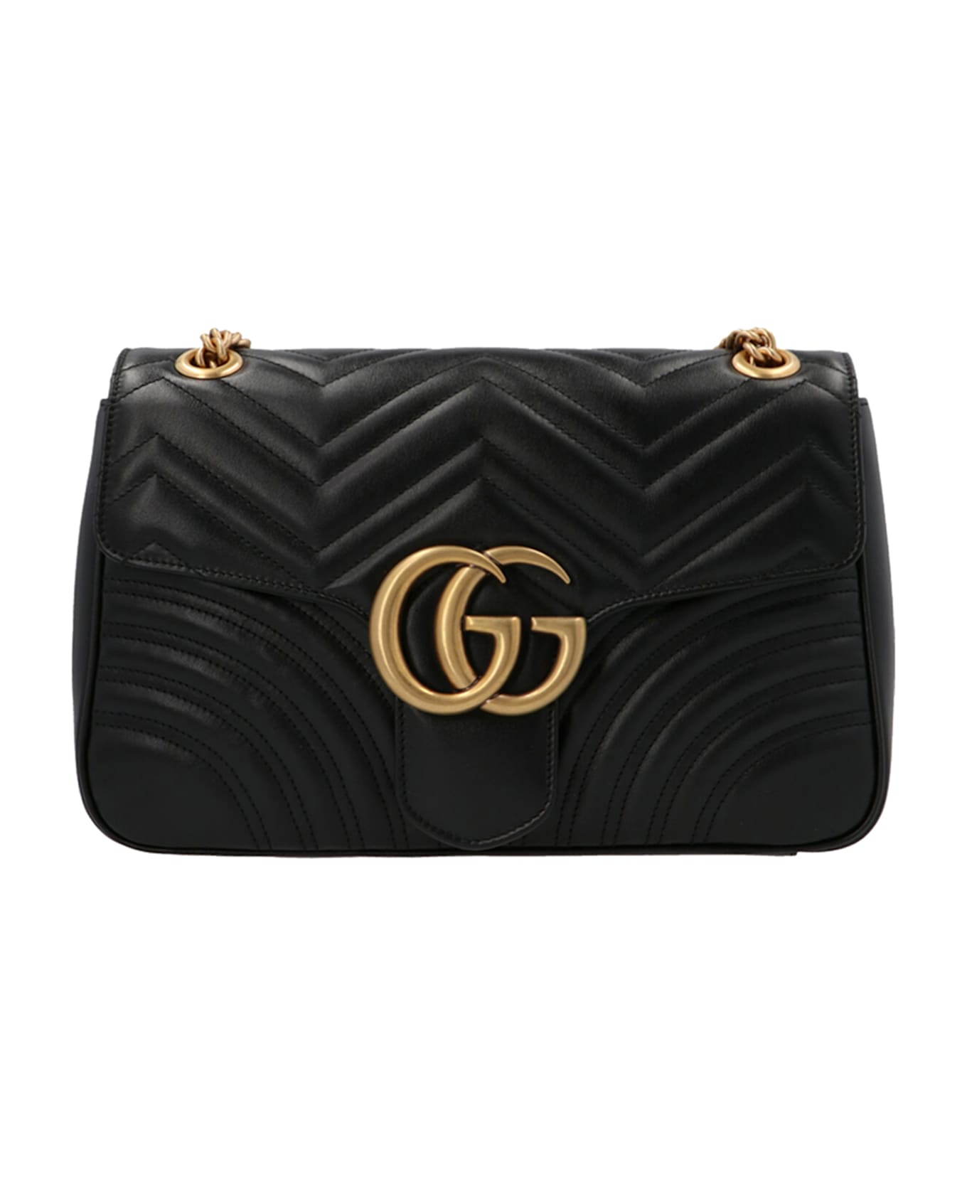 Gucci 'gg Marmont 2.0' Midi Shoulder Bag - Black