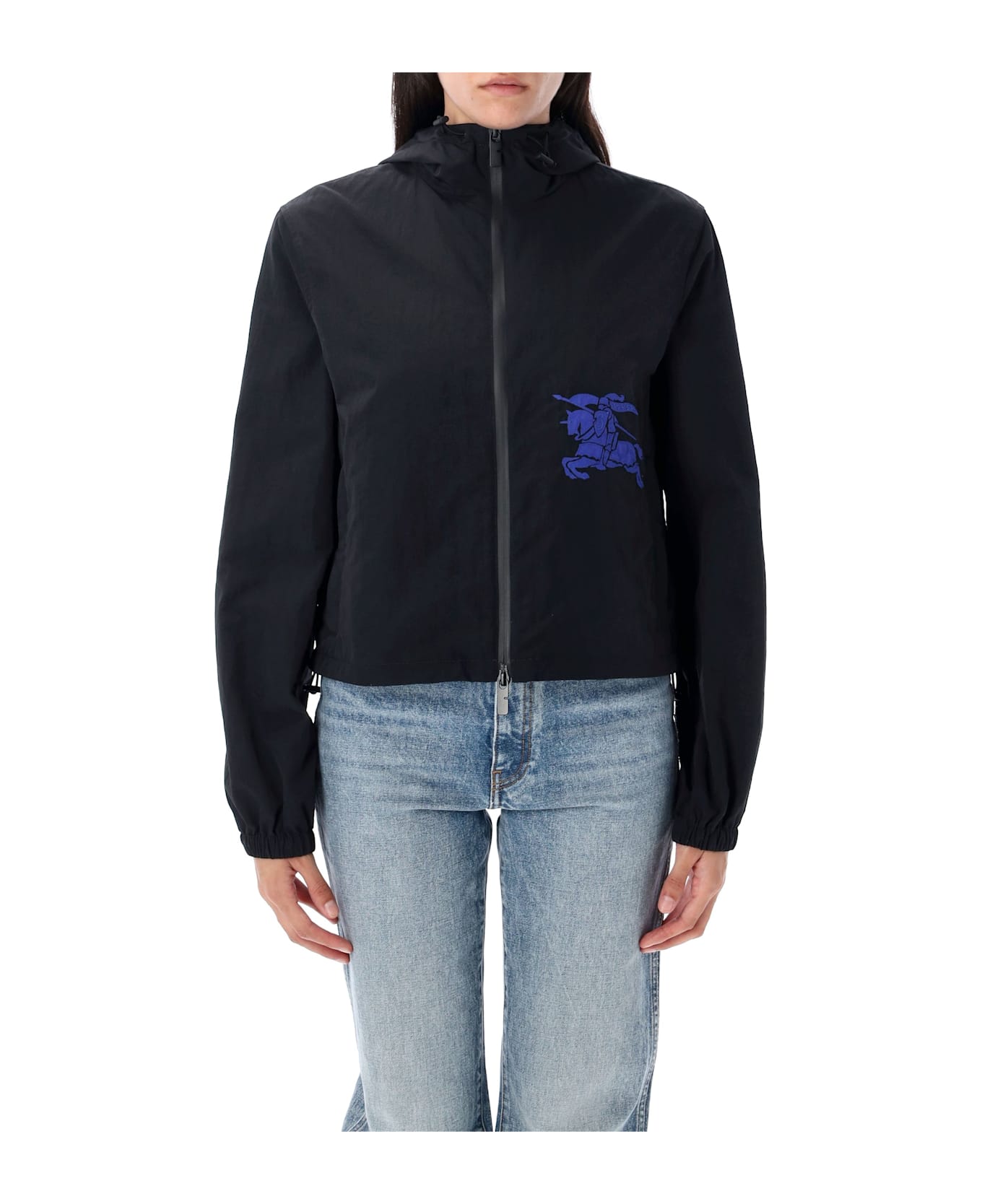 Burberry London Cropped Nylon Hooded Jacket - BLACK