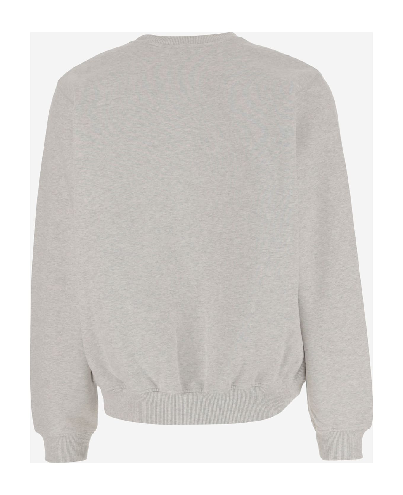 Casablanca Stretch Cotton Sweatshirt With Print - Light Grey