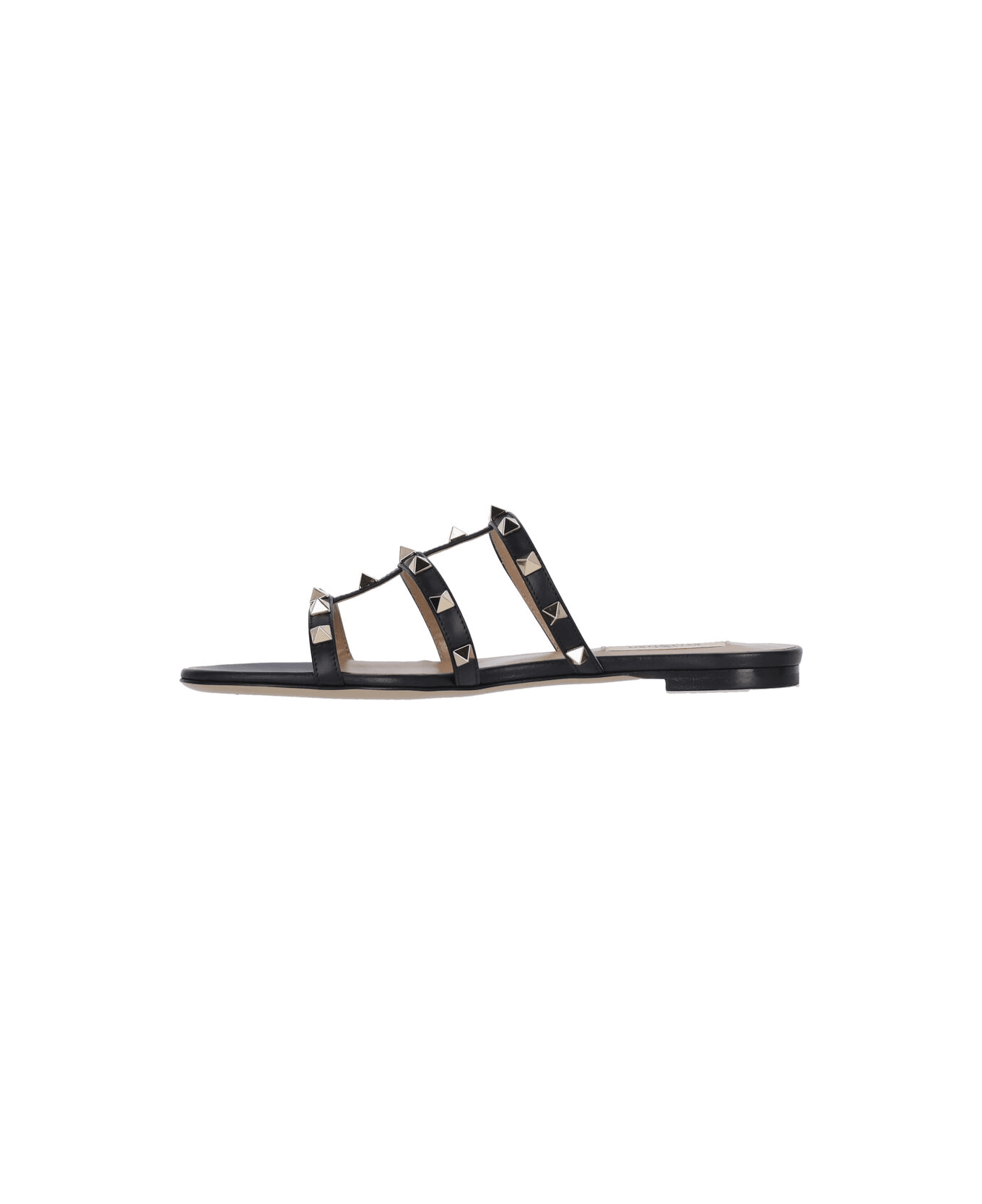 Valentino Garavani 'rockstud' Slide Sandals - BLACK