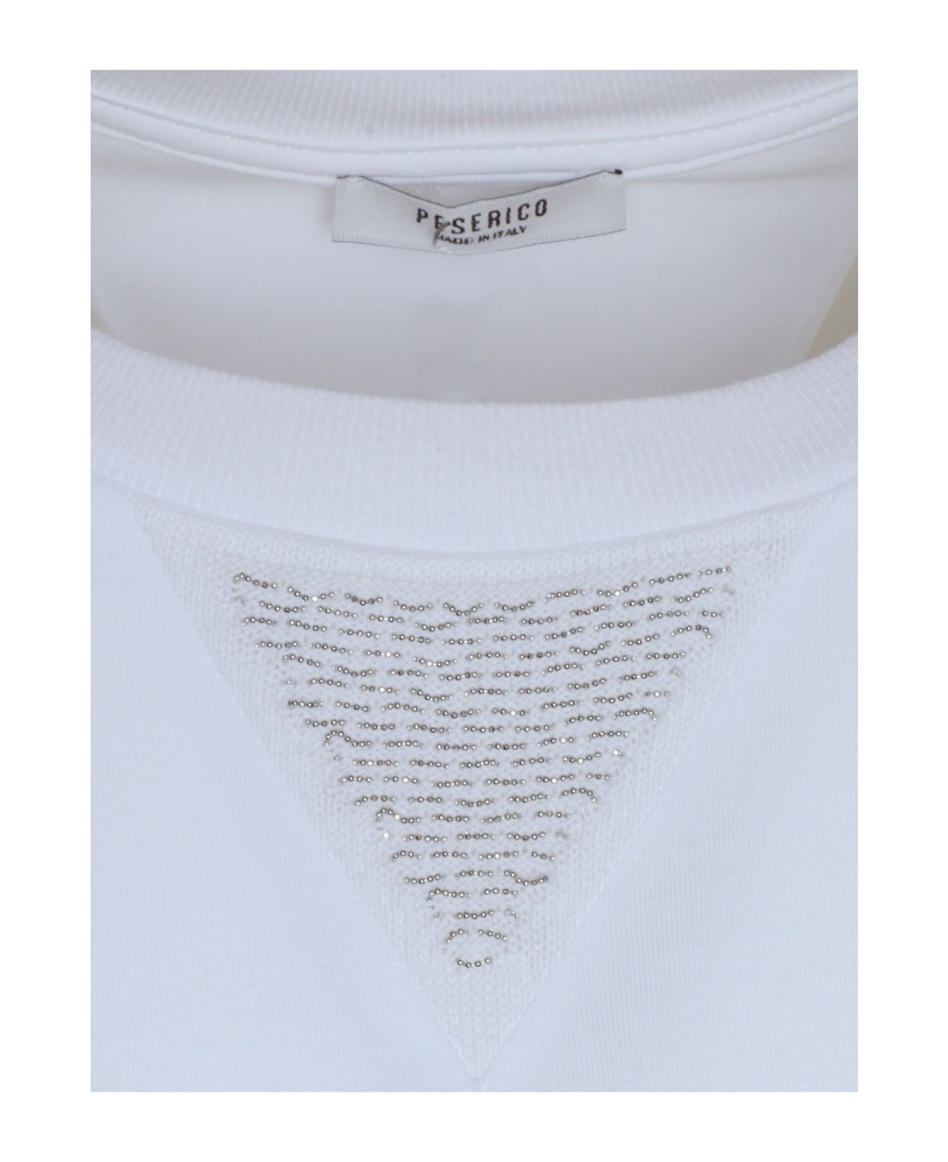 Peserico White T-shirt With Lurex Detail - WHITE シャツ