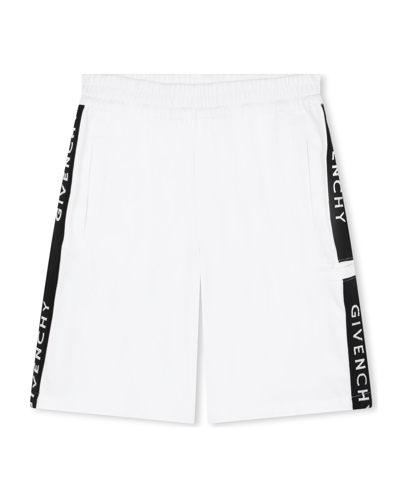 Givenchy Bermuda Shorts With Logo Band - Bianco