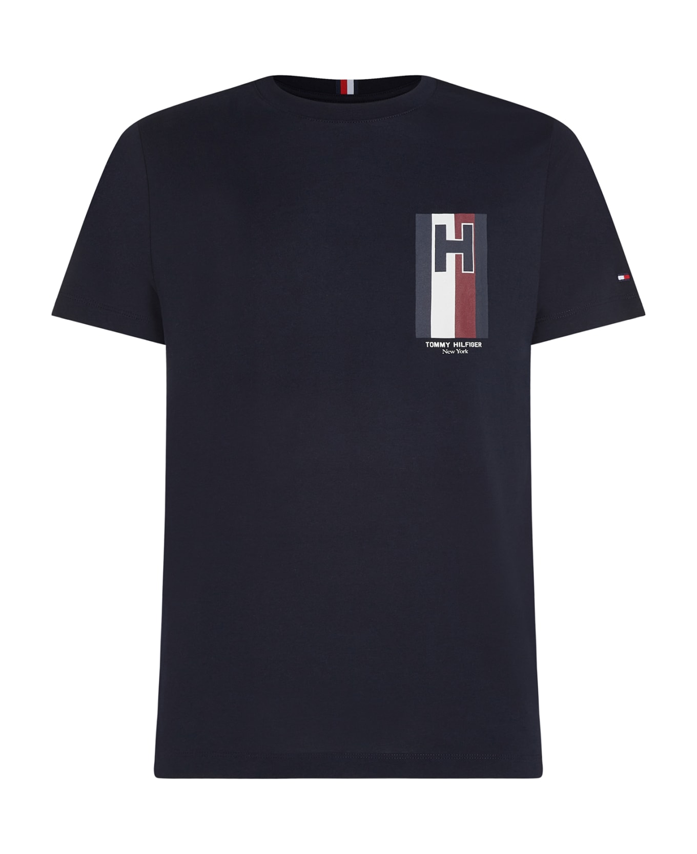 Tommy Hilfiger Slim-fit Jersey T-shirt With Logo - DESERT SKY シャツ