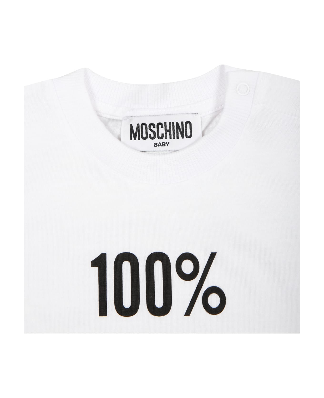 Moschino White T-shirt For Babies With Print - White