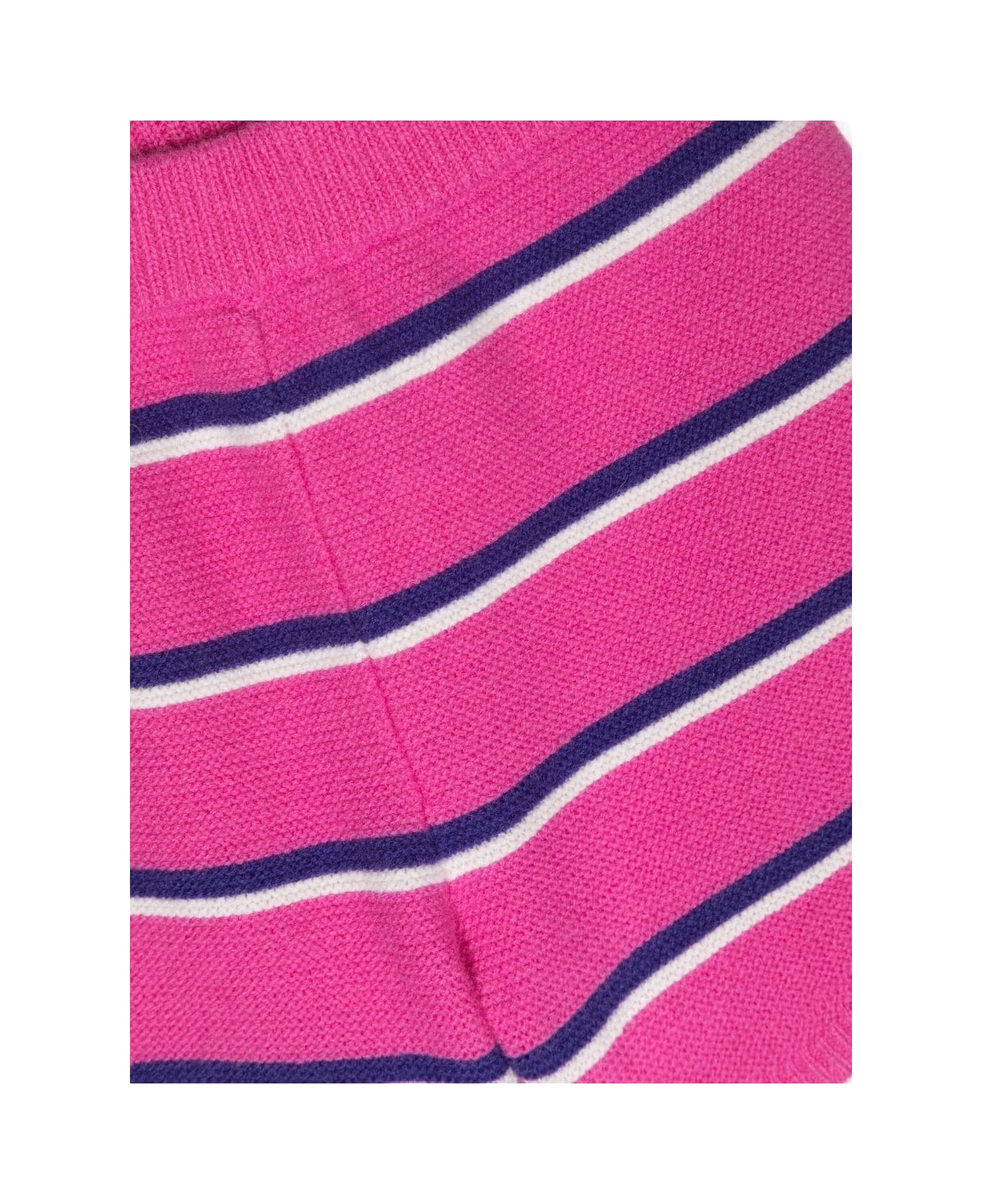 Pucci Fuchsia Striped Knit Shorts With Logo - Pink