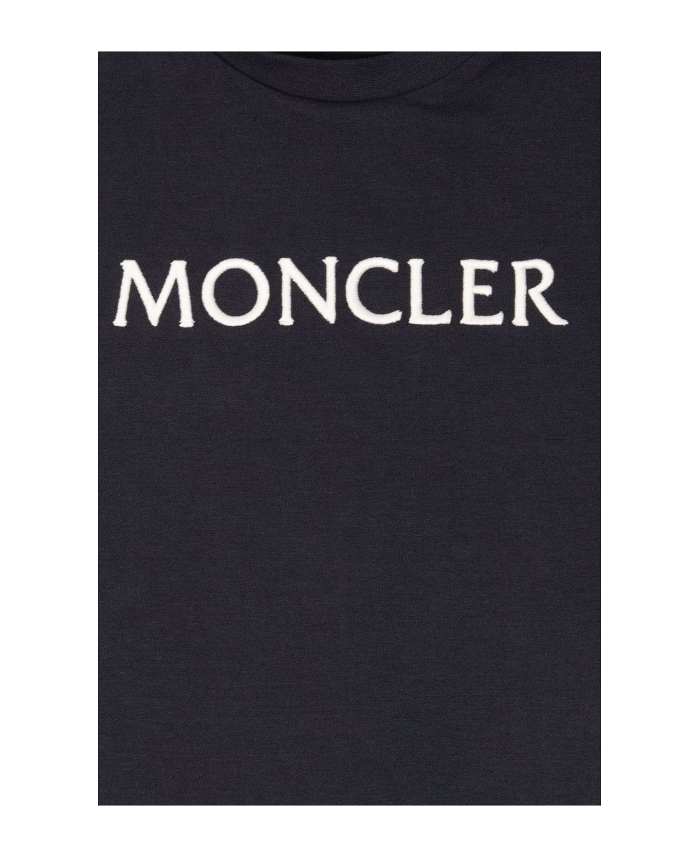 Moncler Logo-embroidered Crewneck T-shirt - Blue