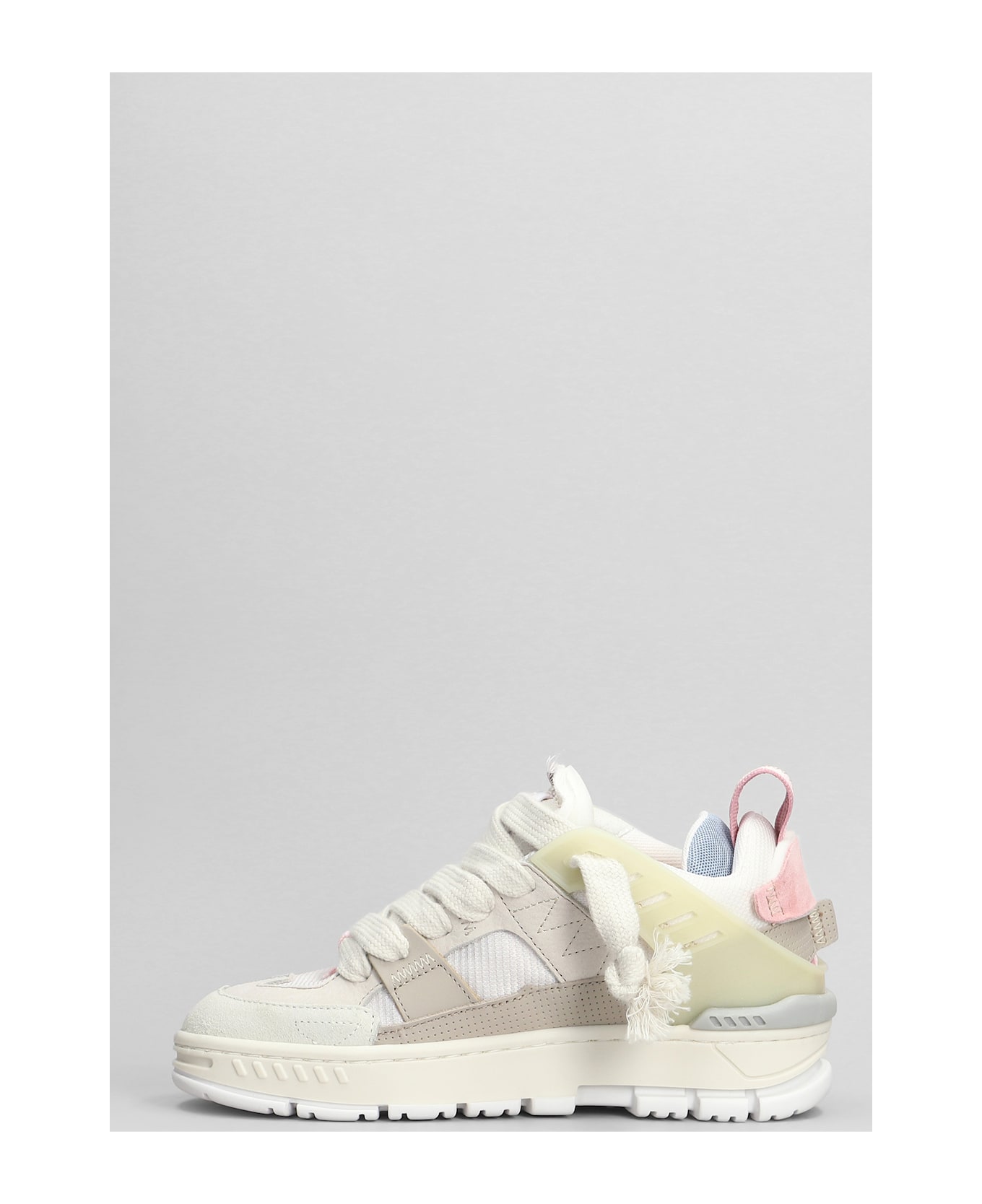 Axel Arigato Area Patchwork Sneakers In Beige Suede And Fabric - beige