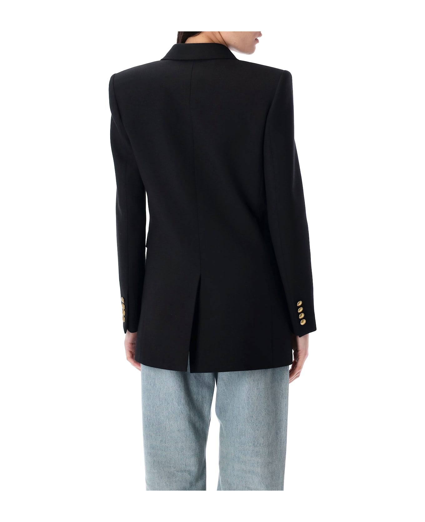 Saint Laurent Wool Gabardine Jacket - BLACK