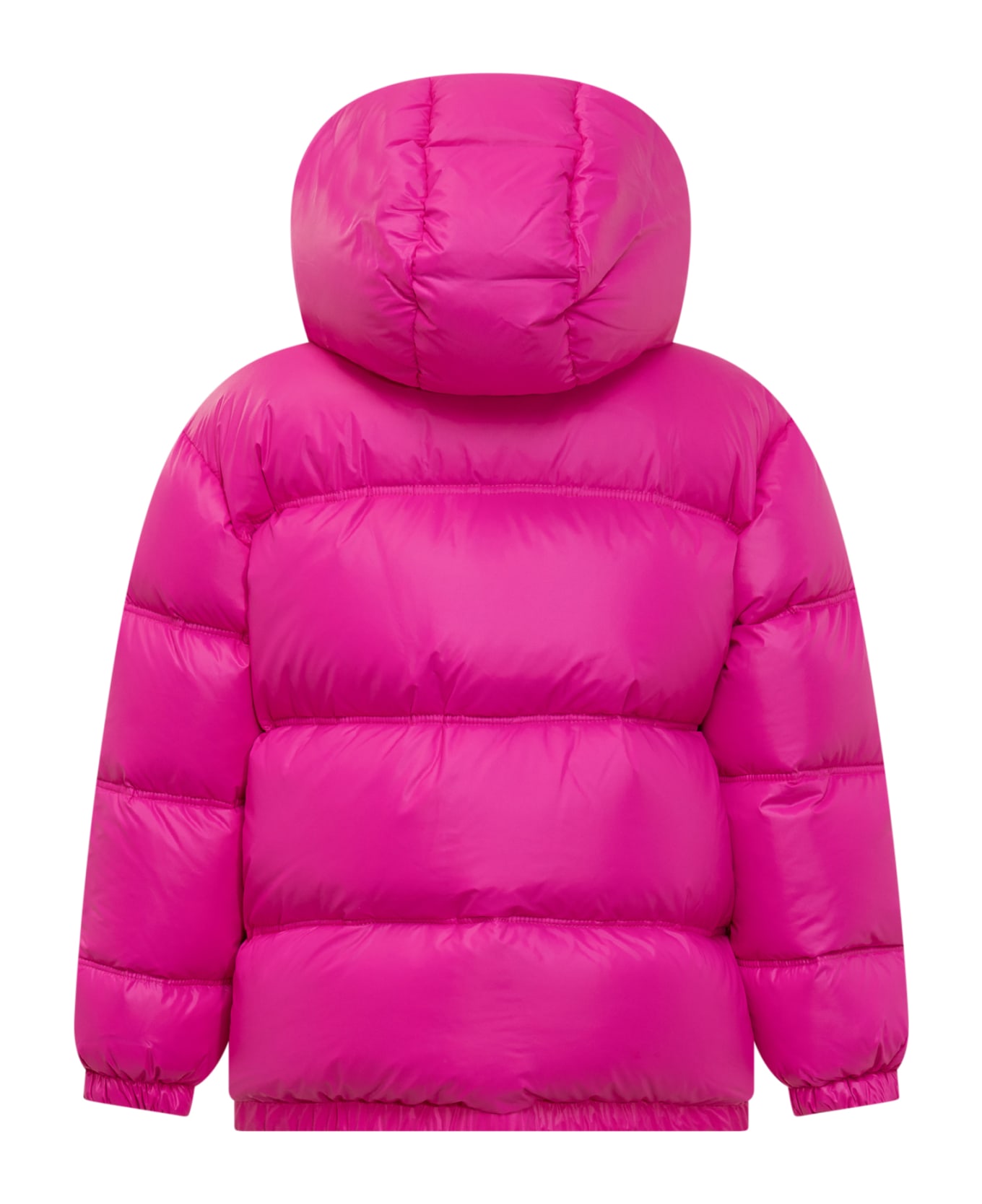 Versace Down Jacket With Logo - FUXIA