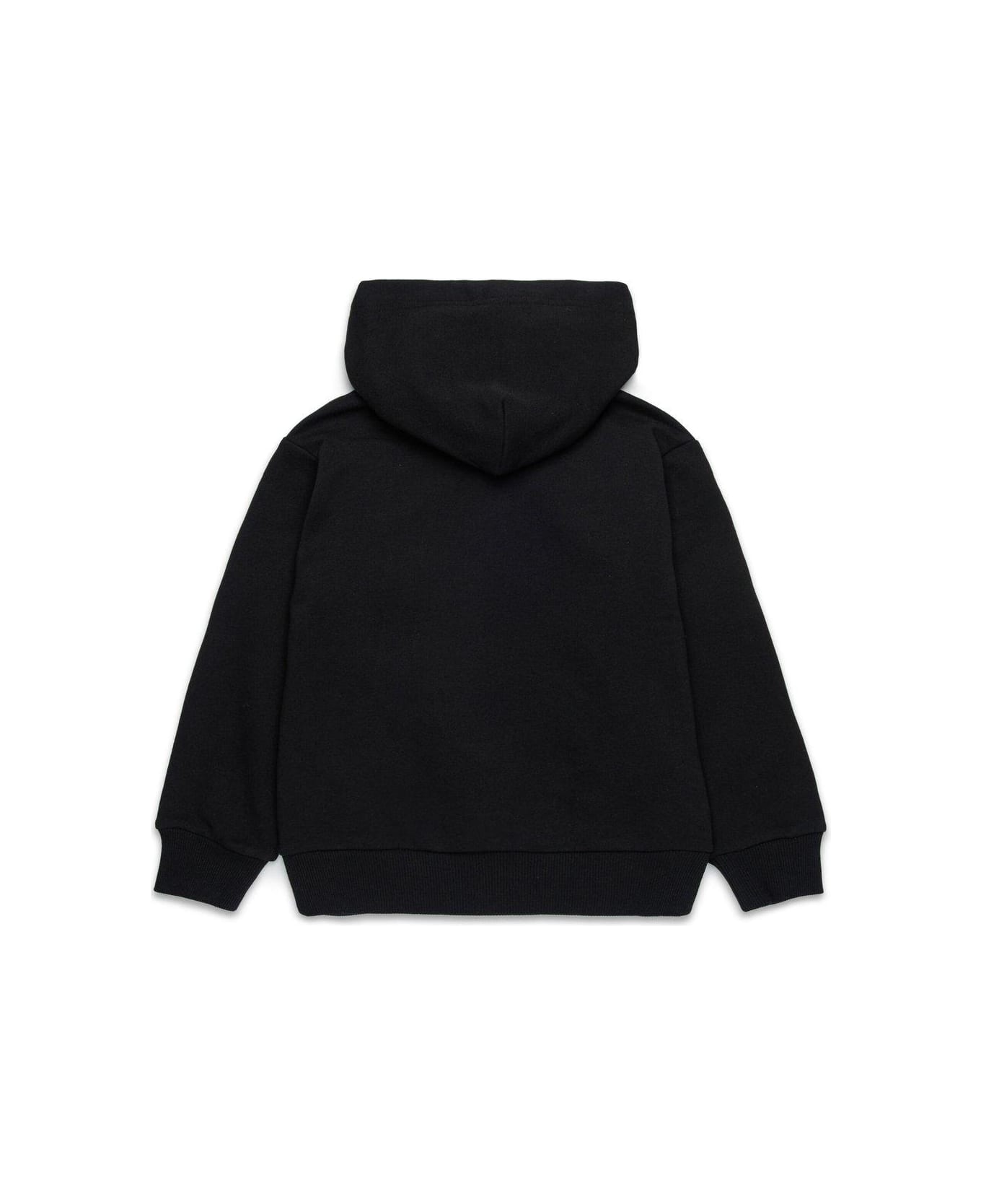 Diesel Oval-d Logo Embossed Hoodie - Nero ニットウェア＆スウェットシャツ