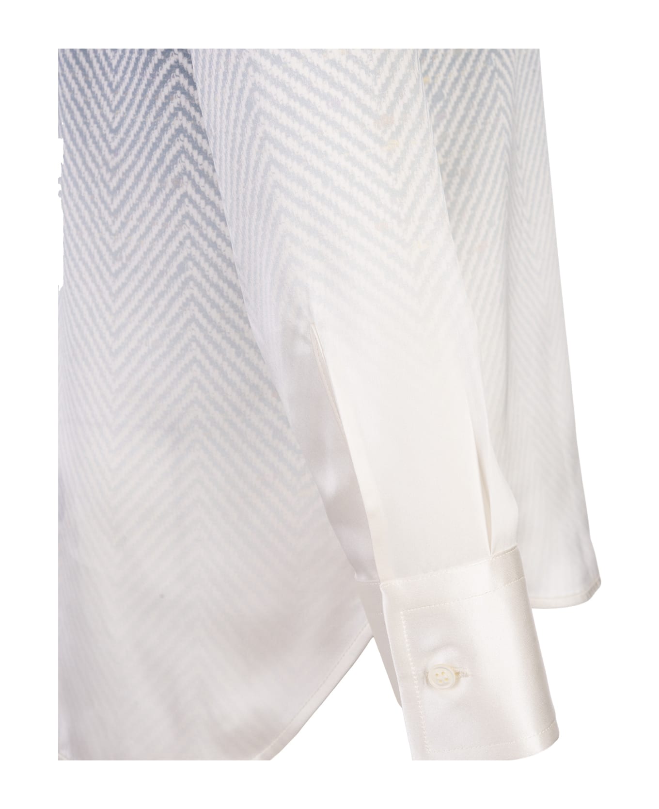 Ermanno Scervino Silk Shirt With Shaded Chevron Pattern - Grigio シャツ