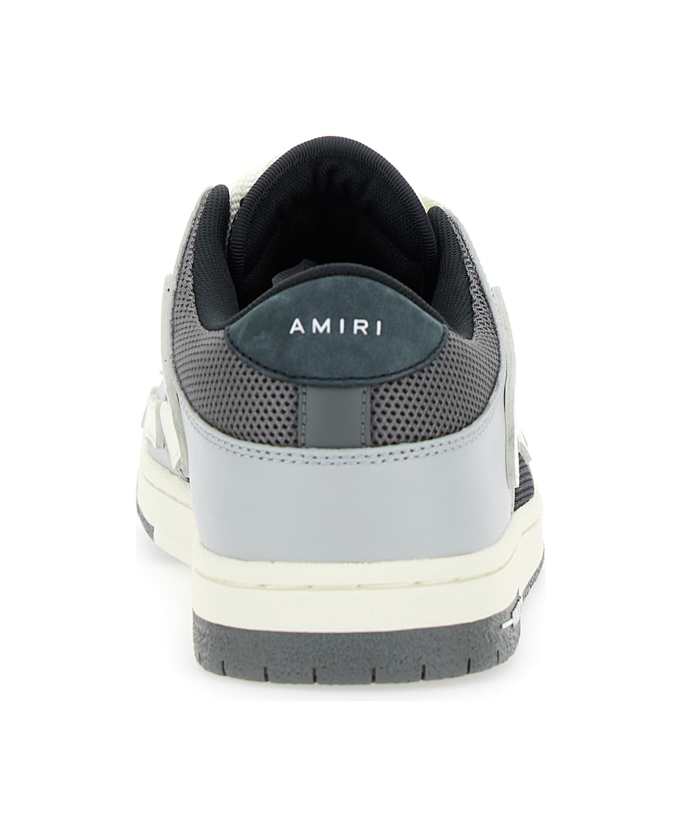 AMIRI Grey Low Top Sneakers With Panels In Leather Man - Multicolor