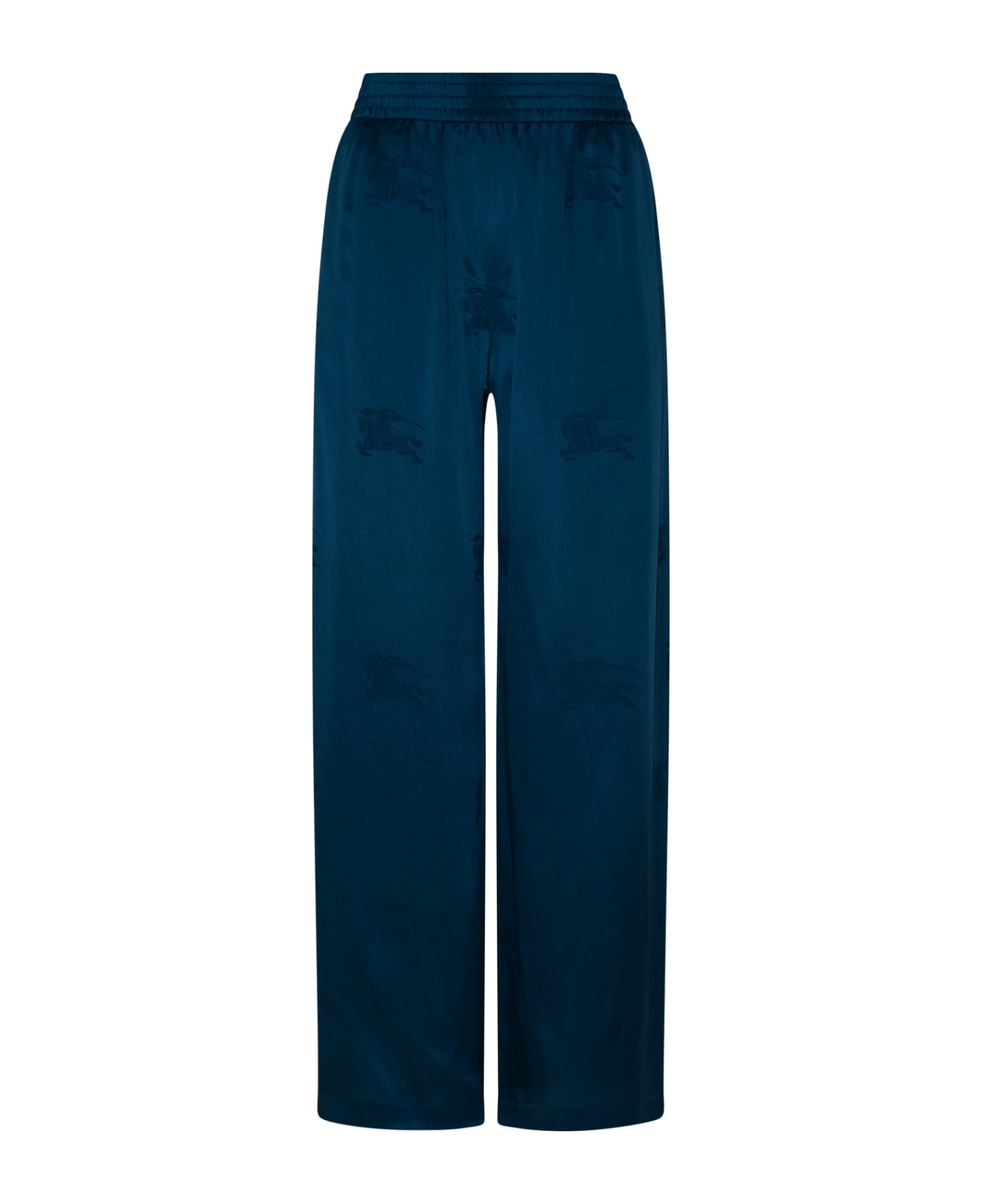 Burberry Unsead Navy Silk Pants - Muted navy ip pat