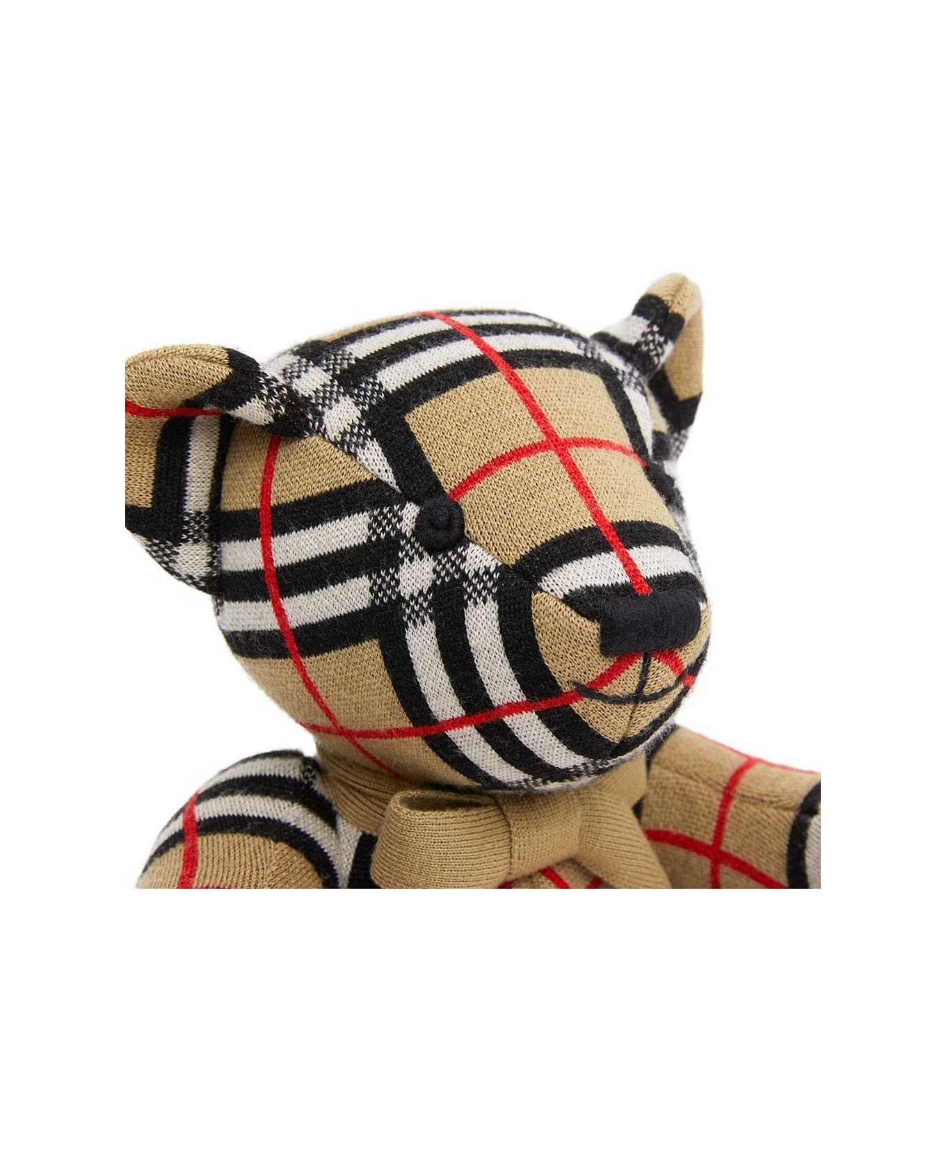 Burberry Vintage Check Teddy Bear In Merino Wool - Beige