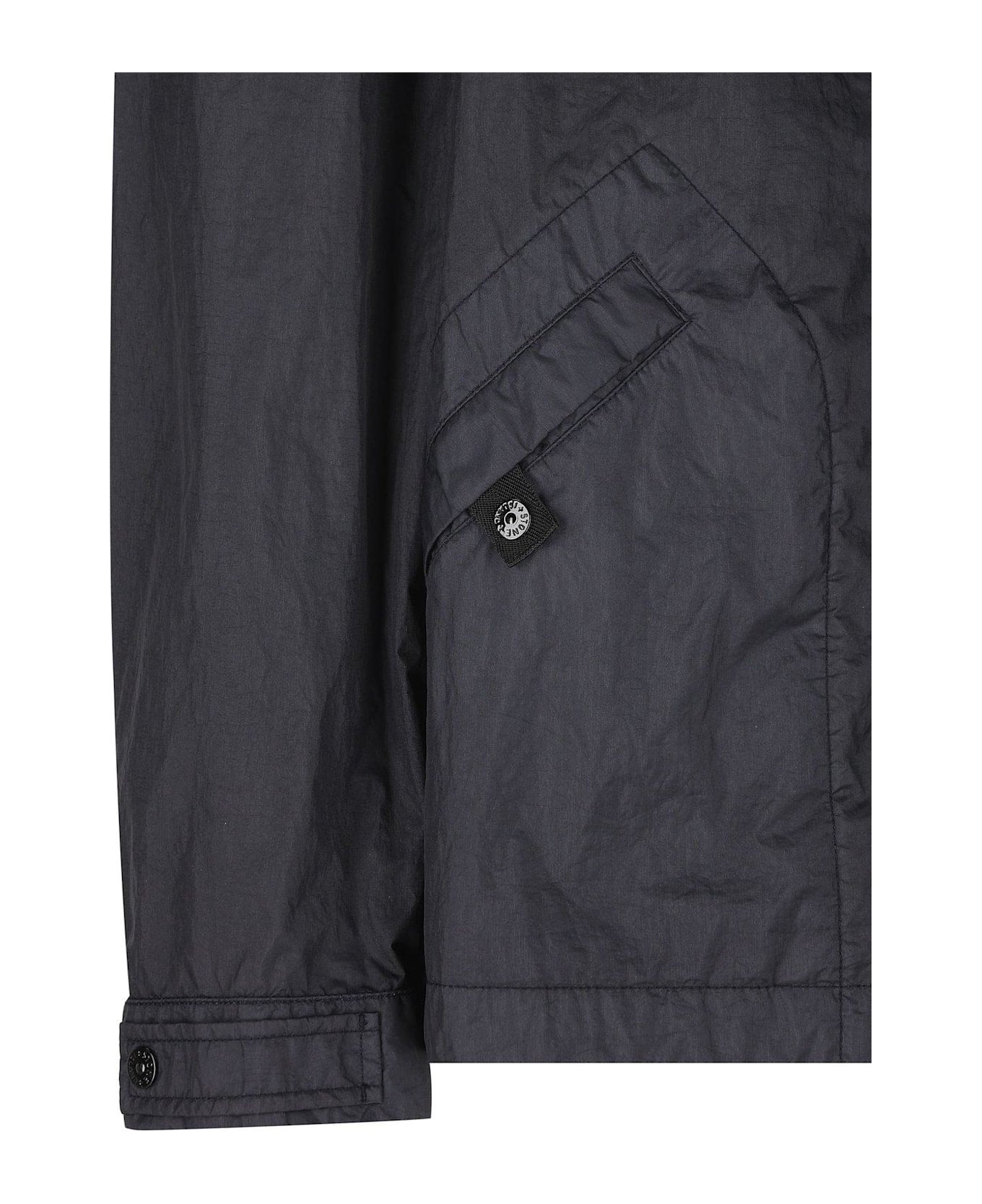 Stone Island Compass Patch Hooded Jacket - Blu
