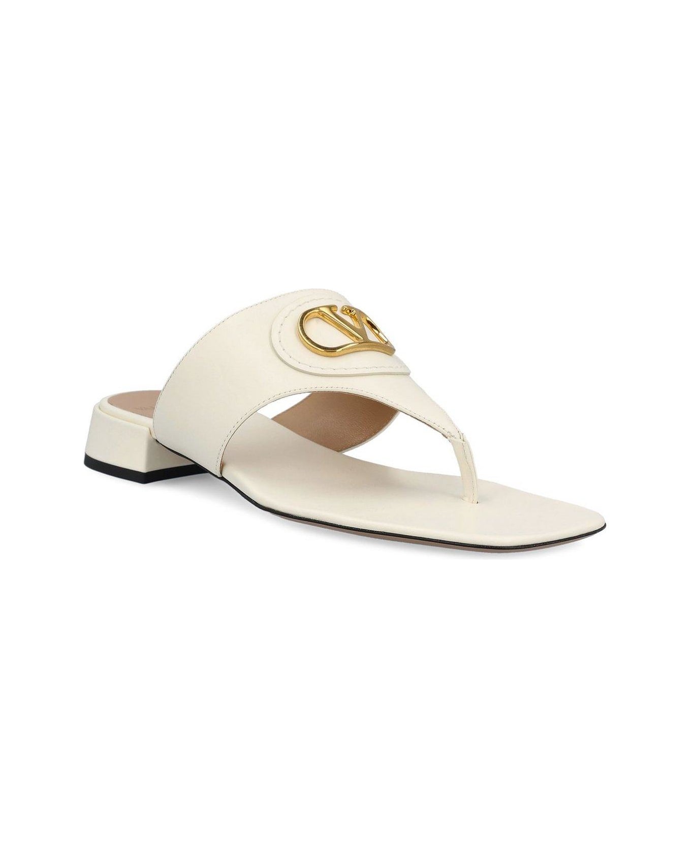 Valentino Garavani Vlogo Signature Slip-on Sandals - White