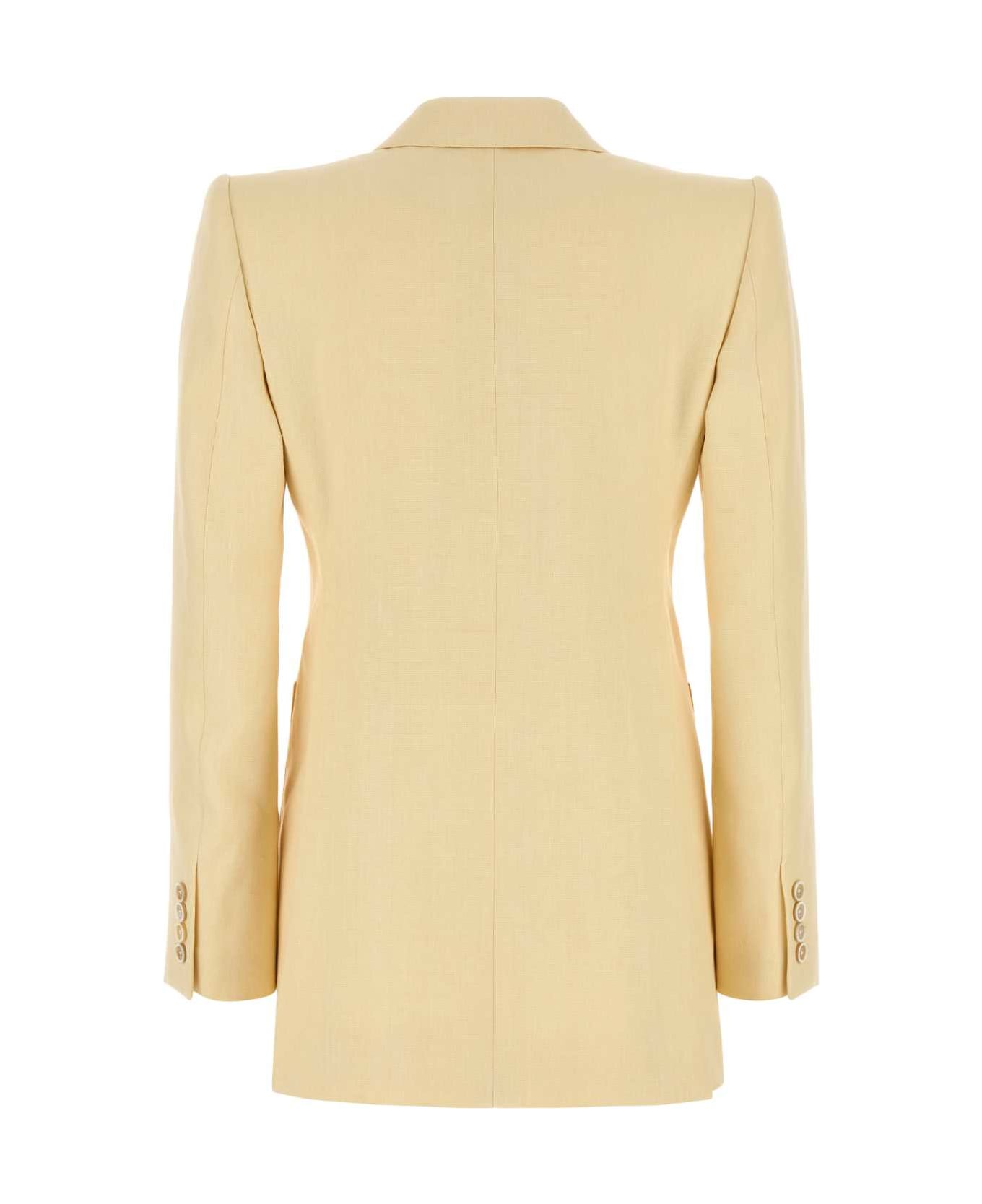 Chloé Cream Hemp Blend Blazer - STRAWBEIGE