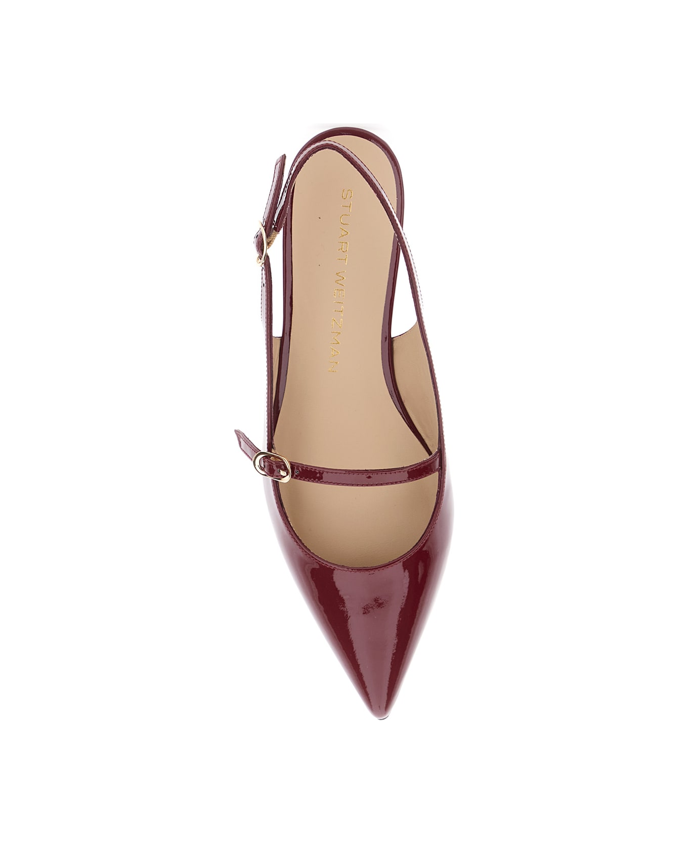 Stuart Weitzman 'emilia' Bordeaux Slingback Sandals With Adjustable Strap Closure In Patent Leather Woman - Bordeaux