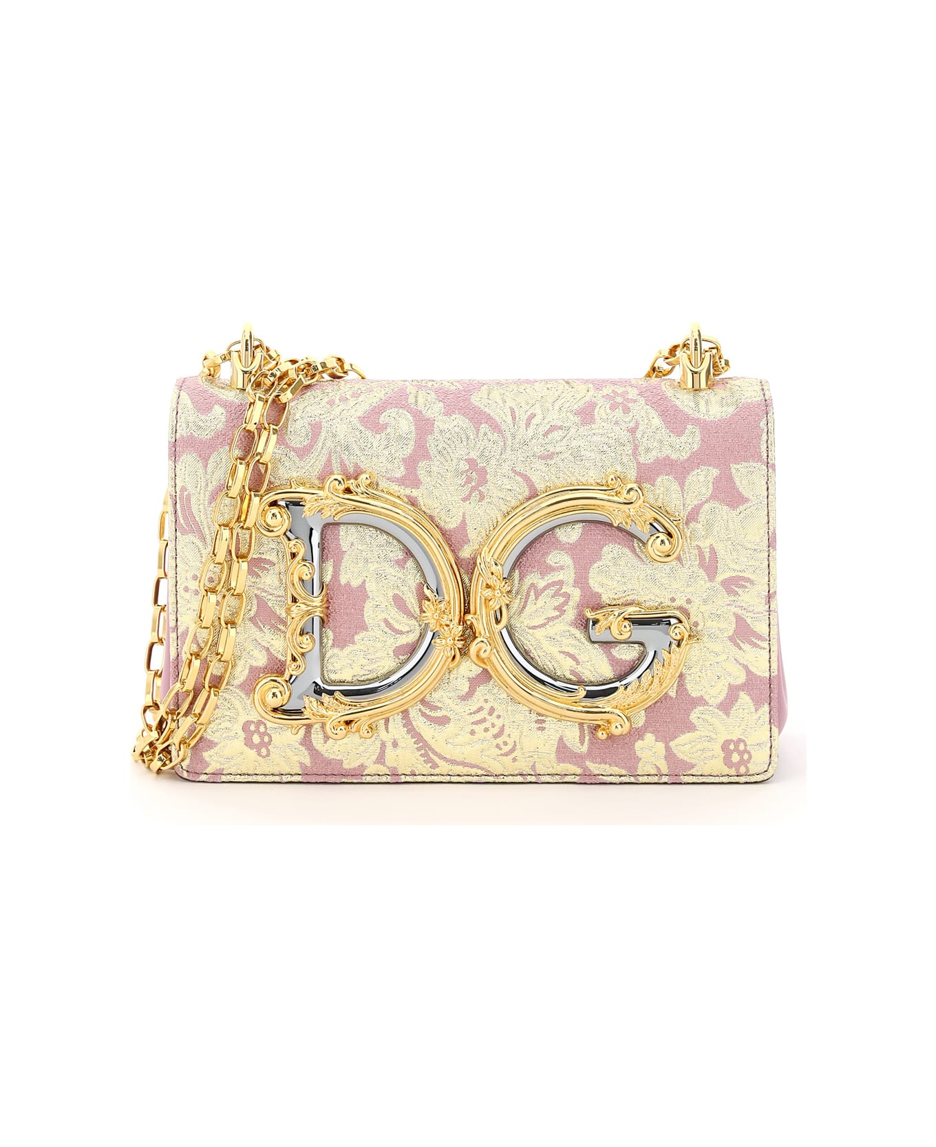 Dolce & Gabbana Brocade Lame 'dg Girls Shoulder Bag - ROSA (Pink)