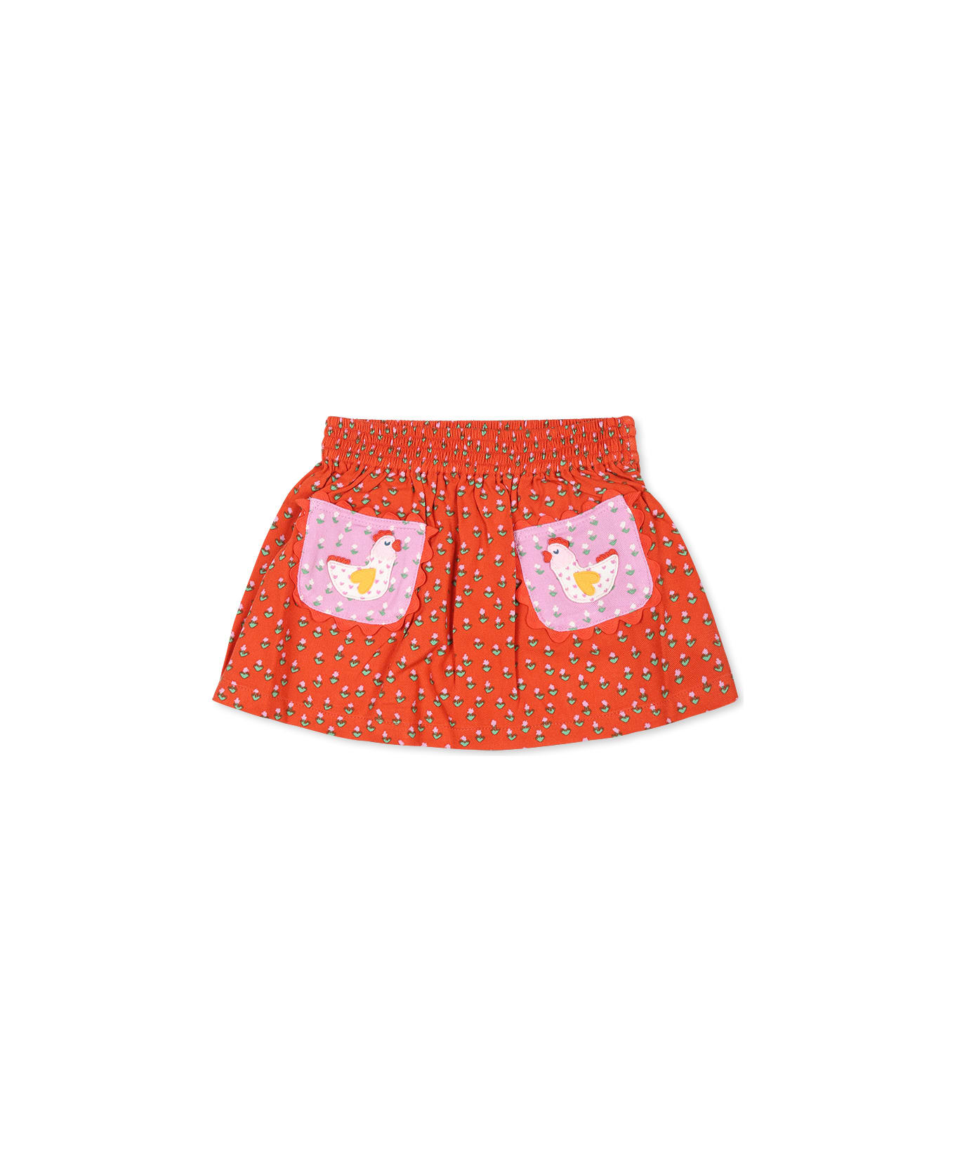 Stella McCartney Kids Red Skirt For Baby Girl With Chickens - Red