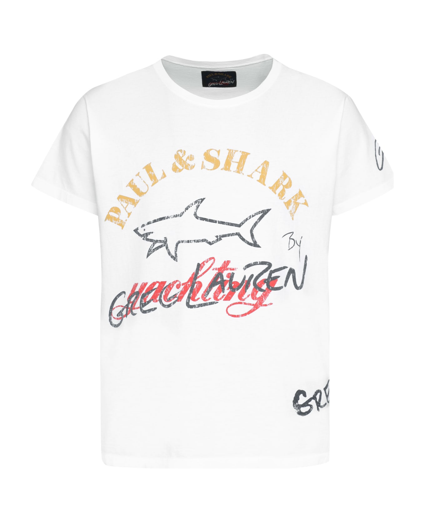 Paul&Shark Printed Cotton T-shirt - White