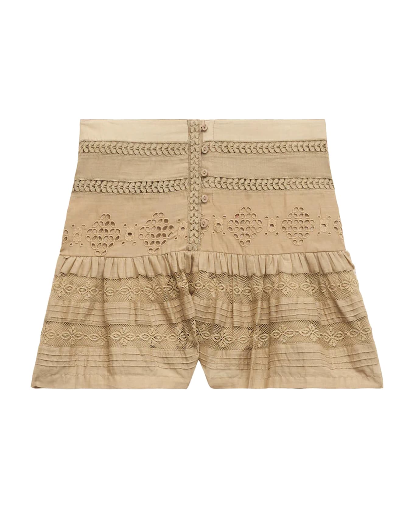 Marant Étoile Darine Elaborate Cotton Voile Mini Skirt - Green