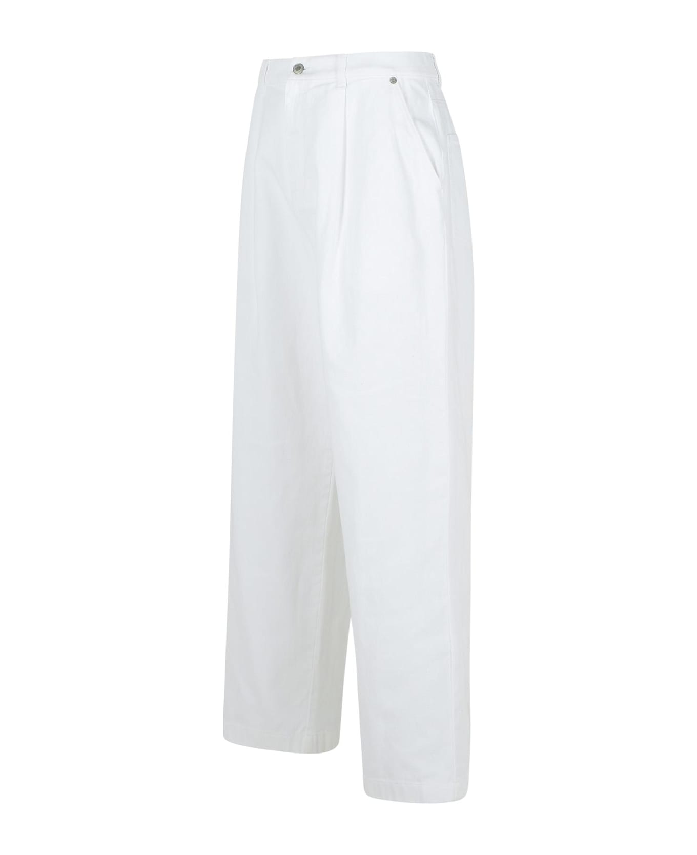 Moschino White Cotton Pants - WHITE