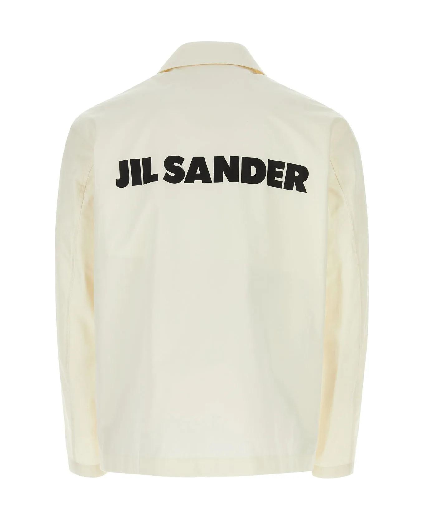 Jil Sander Ivory Poplin Jacket - WHITE