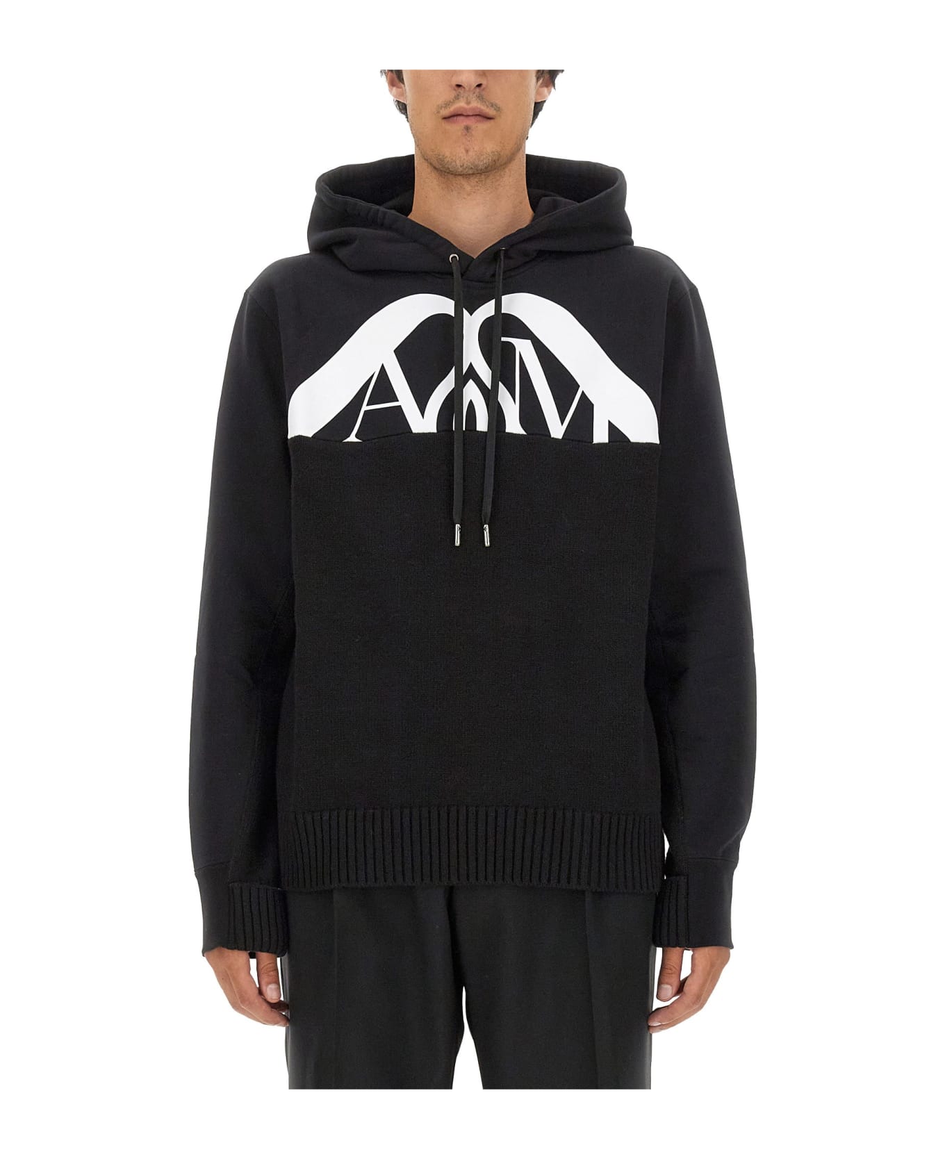Alexander McQueen Sweatshirt With Logo - Nero フリース