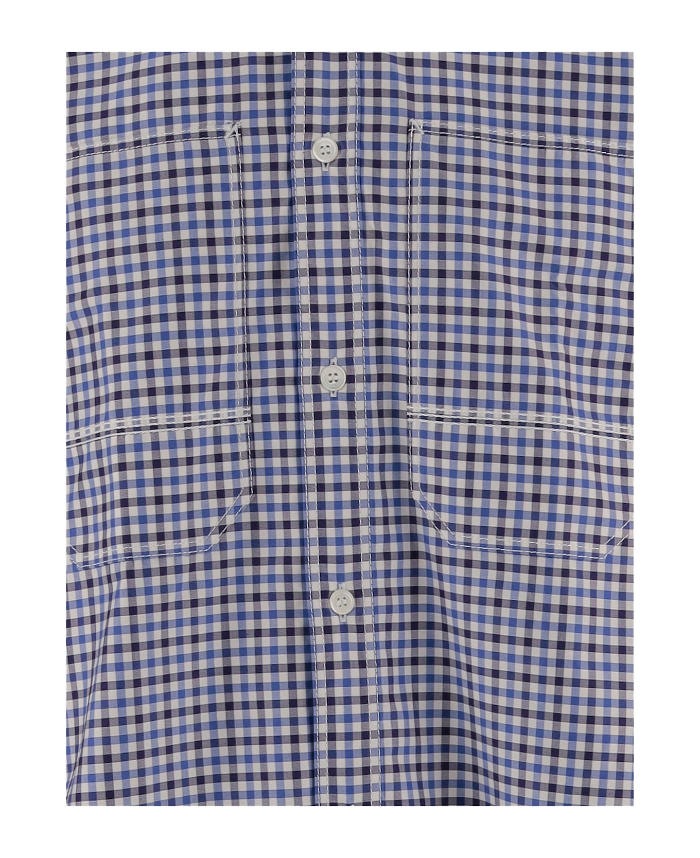 Junya Watanabe Cotton Shirt With Contrasting Check Pattern - Red