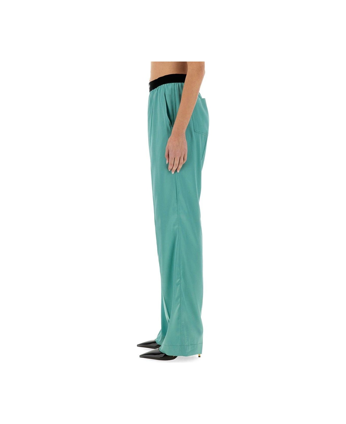 Tom Ford Straight Leg Satin Pants - GREEN