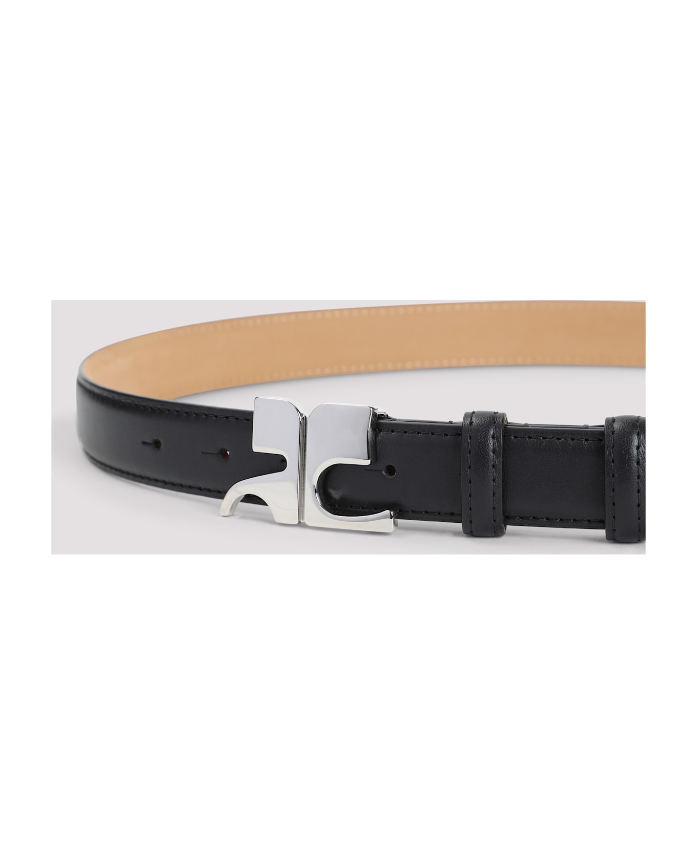 Courrèges Ac Leather Belt - Black