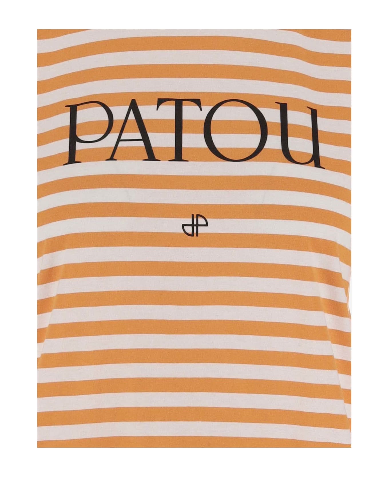 Patou Striped Cotton T-shirt With Logo - Red