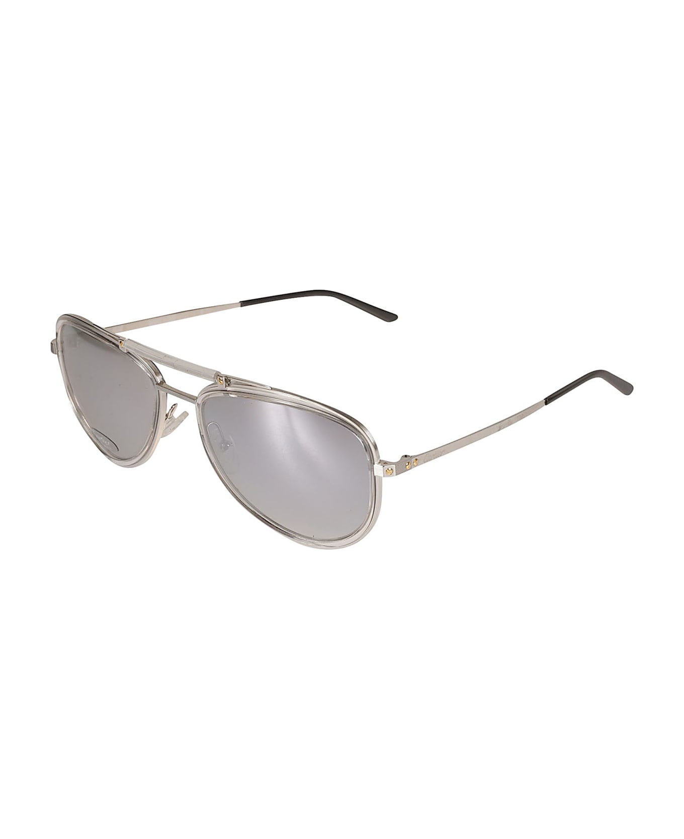 Cartier Eyewear Thick Aviator Sunglasses - platinum サングラス