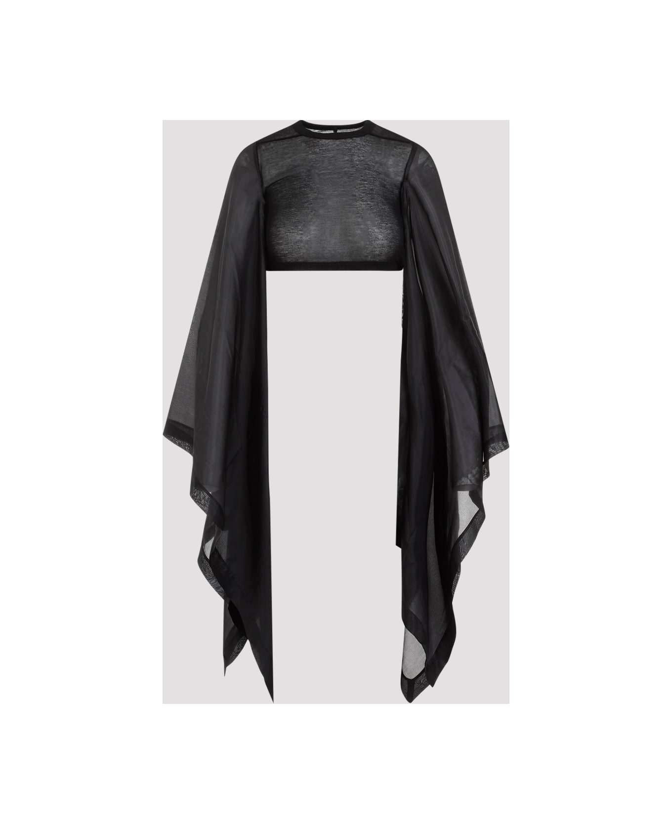 Rick Owens Flag Crop Habotai Top - Black