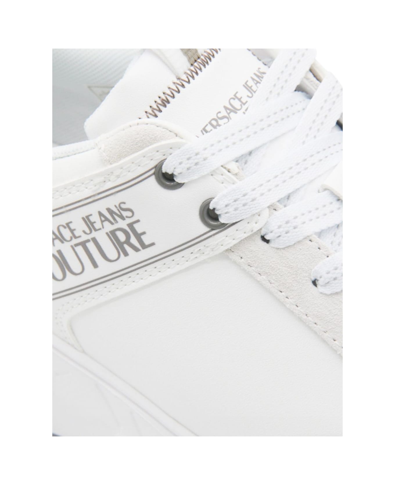 Versace Jeans Couture Speedtrack Chunky Sneakers With Logo Print - White