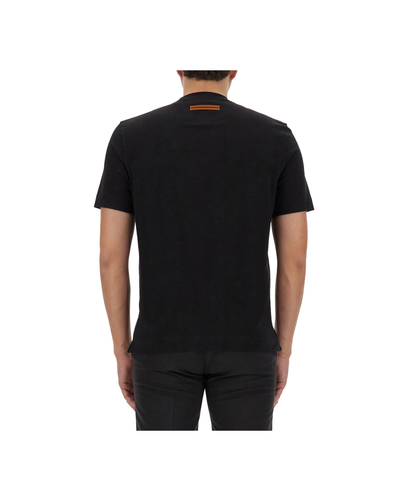 Zegna T-shirt With Logo - BLACK シャツ