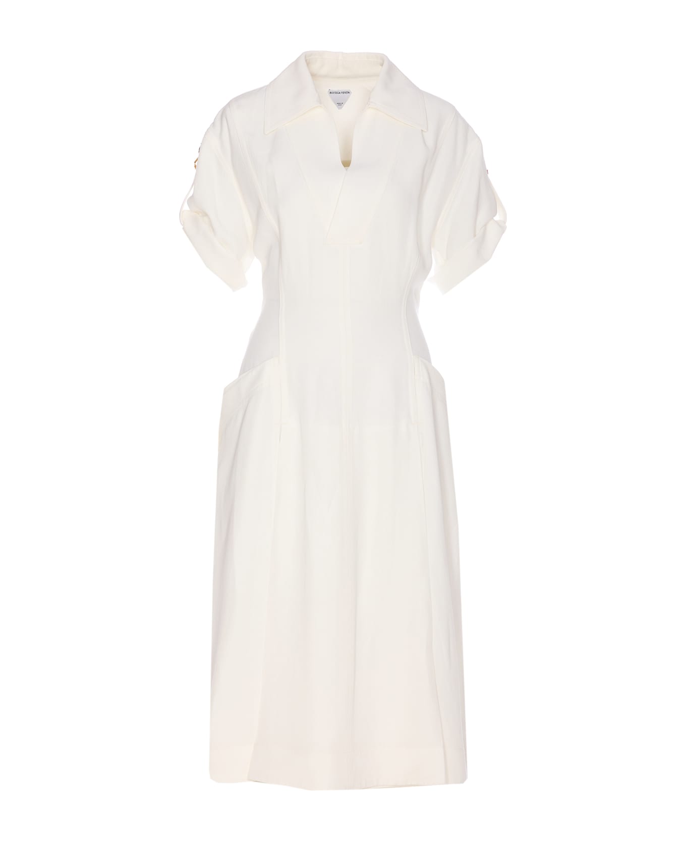 Bottega Veneta Viscose And Linen Dress - White