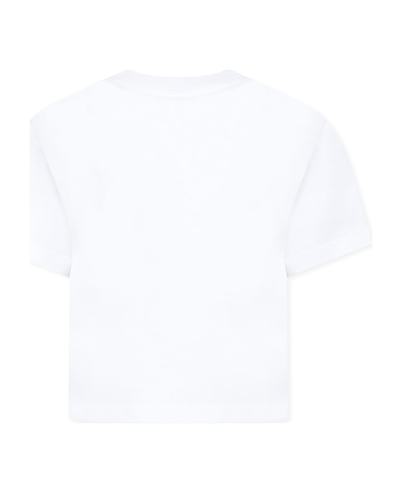 Lanvin White T-shirt For Girl With Sneakers Print - White